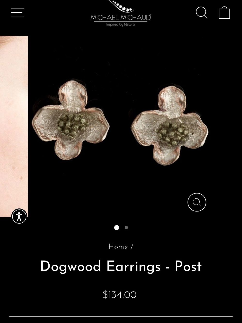 Michael Michaud • Dogwood Post Earrings - Picture 2 of 4